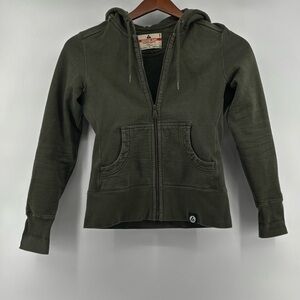 American Giants Womens Olive Green Long Sleeve Zip Up Hoodie Size S